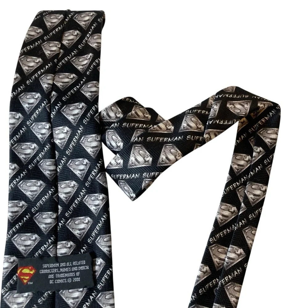 DC Comics Superman Logo Tie Rock & Meister Black Polyester Novelty Necktie 2000